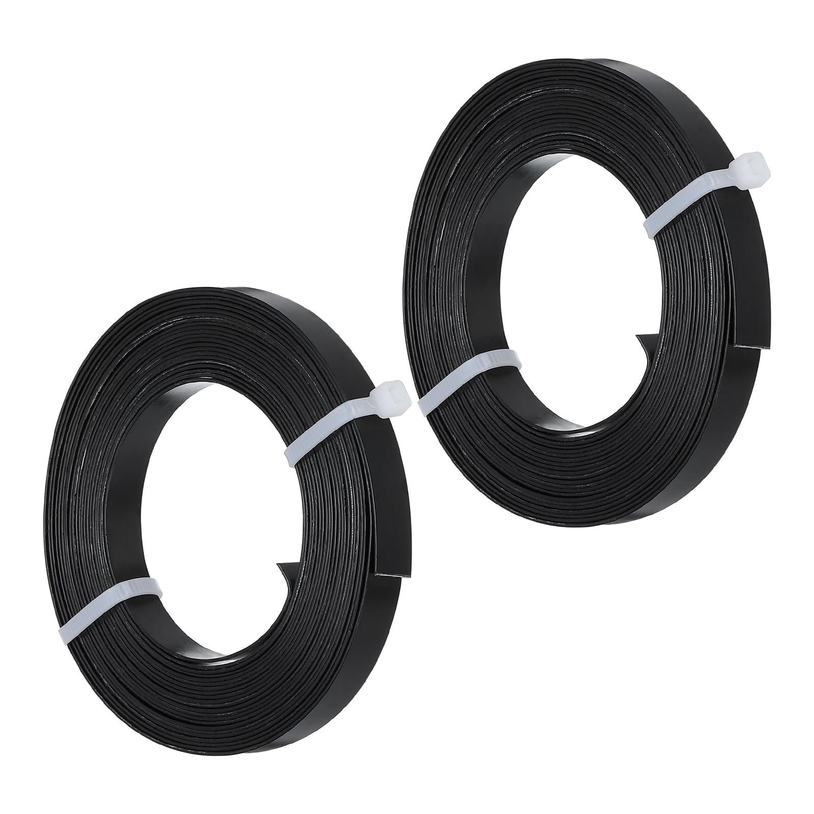 PATIKIL 16.4 Feet Flat Aluminum Wire, 2 Roll 20 Gauge Bendable Anodized Aluminum Wire 10mm Wide Beading Craft Wire for Jewelry Making, Black