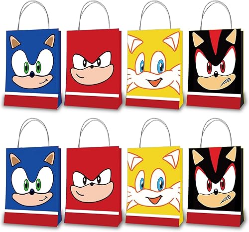 Miniatura 1 de 16 bolsas de regalo de fiesta sónico bolsas de regalo de fiesta de cumpleaños para niños suministros de fiesta