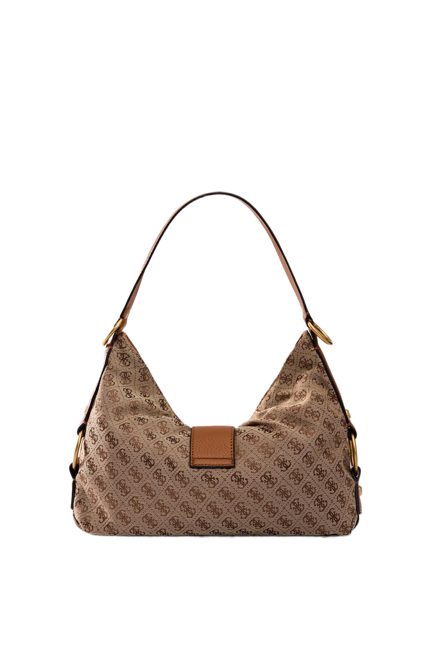 GUESS Schultertasche Camden Shoulder Bag Latte Logo/Cognac braun