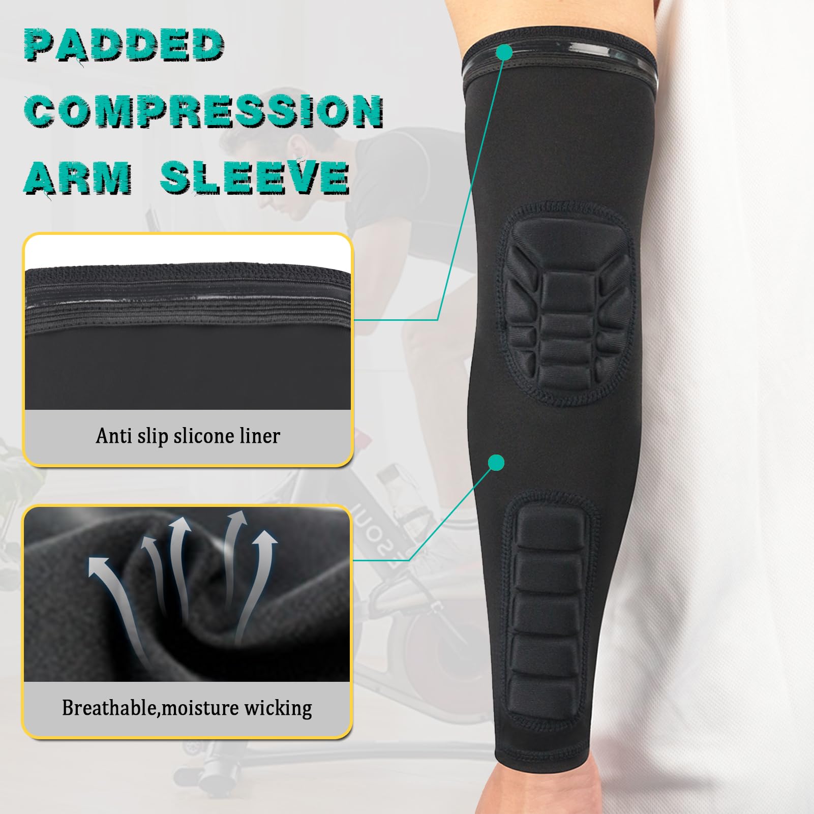 Coudière Basketball Protege Coude Respirable Souple Coudière 1 Paire Manchette Bras Homme Femmes Tapis Bras Football Danse Handball Volleyball Coudiere Protection