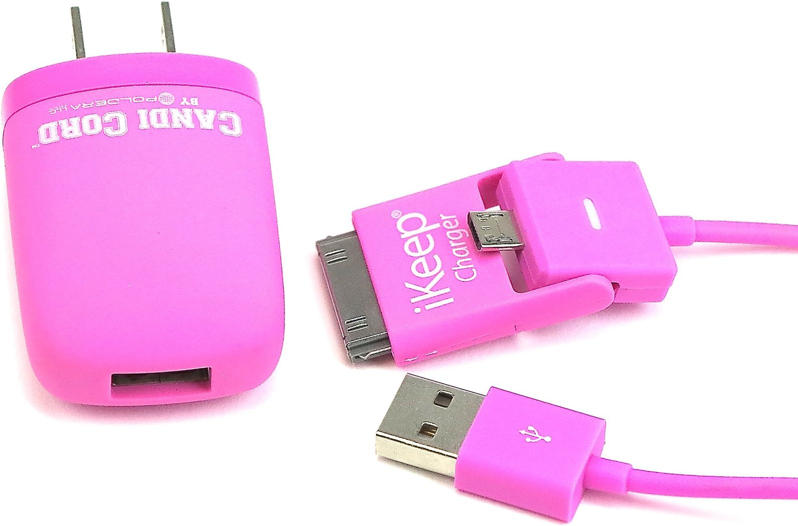 iKeep CC1PINK Candi Universal Charging Cord, 6-Feet - Retail Packaging - Pink