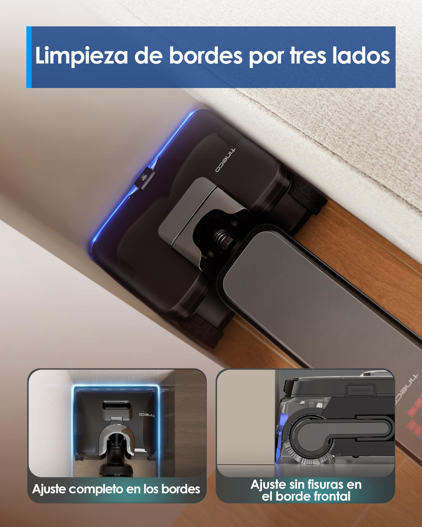Tineco Floor One S9 Scientist Aspiradora y Fregona, HydroBurst, SmoothDrive | 80min de autonomía, FlashDry 85℃, 180° Lay-Flat, SmoothDrive 360°, Diseño Antienredos, Carga Rápida 2A, Raspador StreakFree