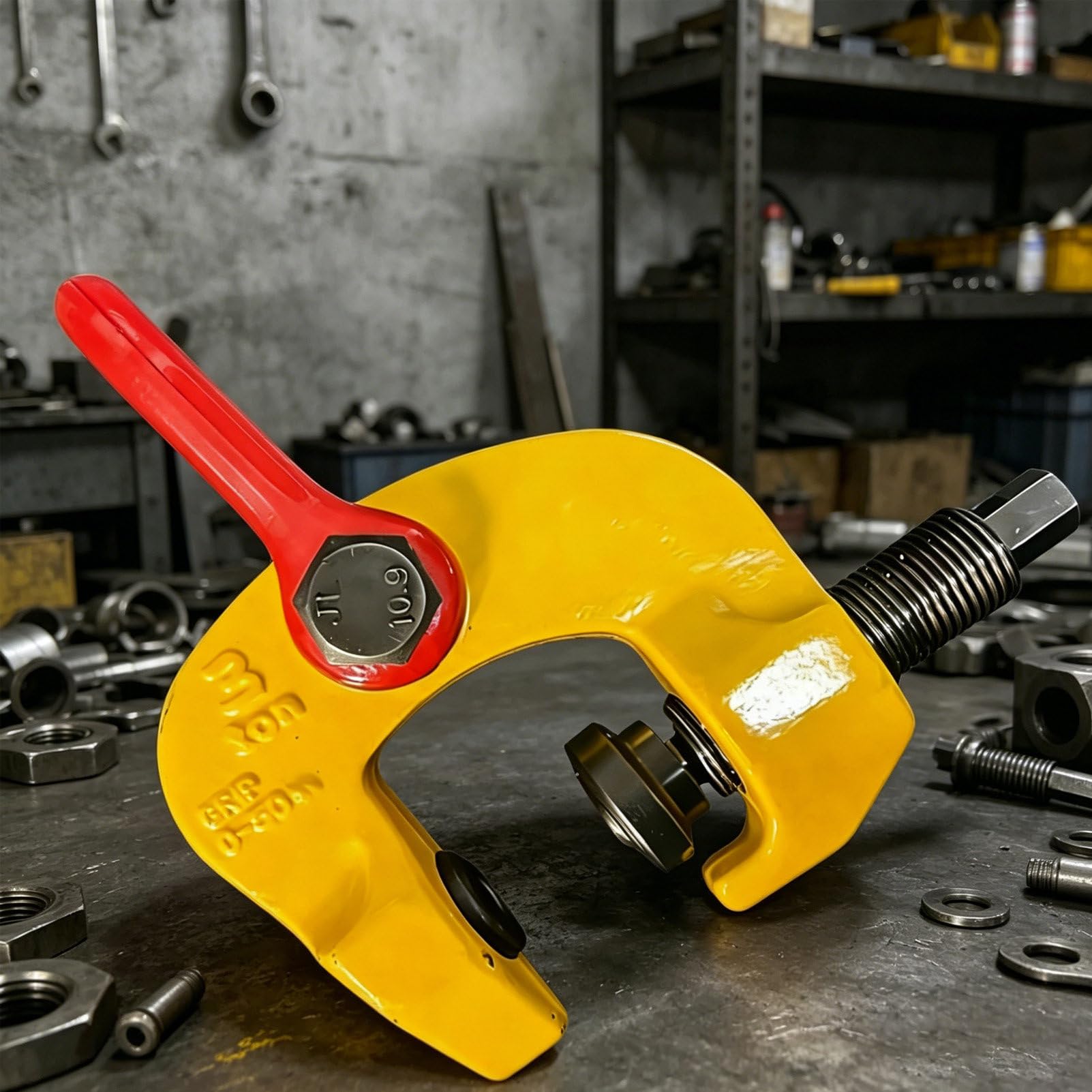 Pvxa Multicolor Screw Fasten Lifting Clamp, Vertical Plate Clamp With Ring, Heavy Duty Plate Hoist Clamp, 4400/6600 Lbs, For I-Beam Channel Steel Handling 1.5T