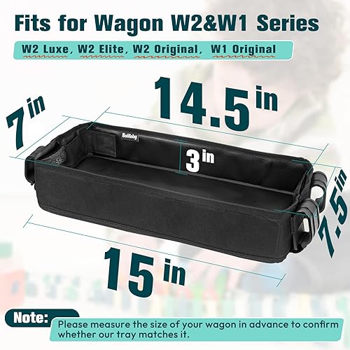 Miniatura 2 de Bandeja de doble cara para cochecito Wonderfold Wagon, aperitivos y actividades para niños, lados de piel sintética para comer, portavasos y