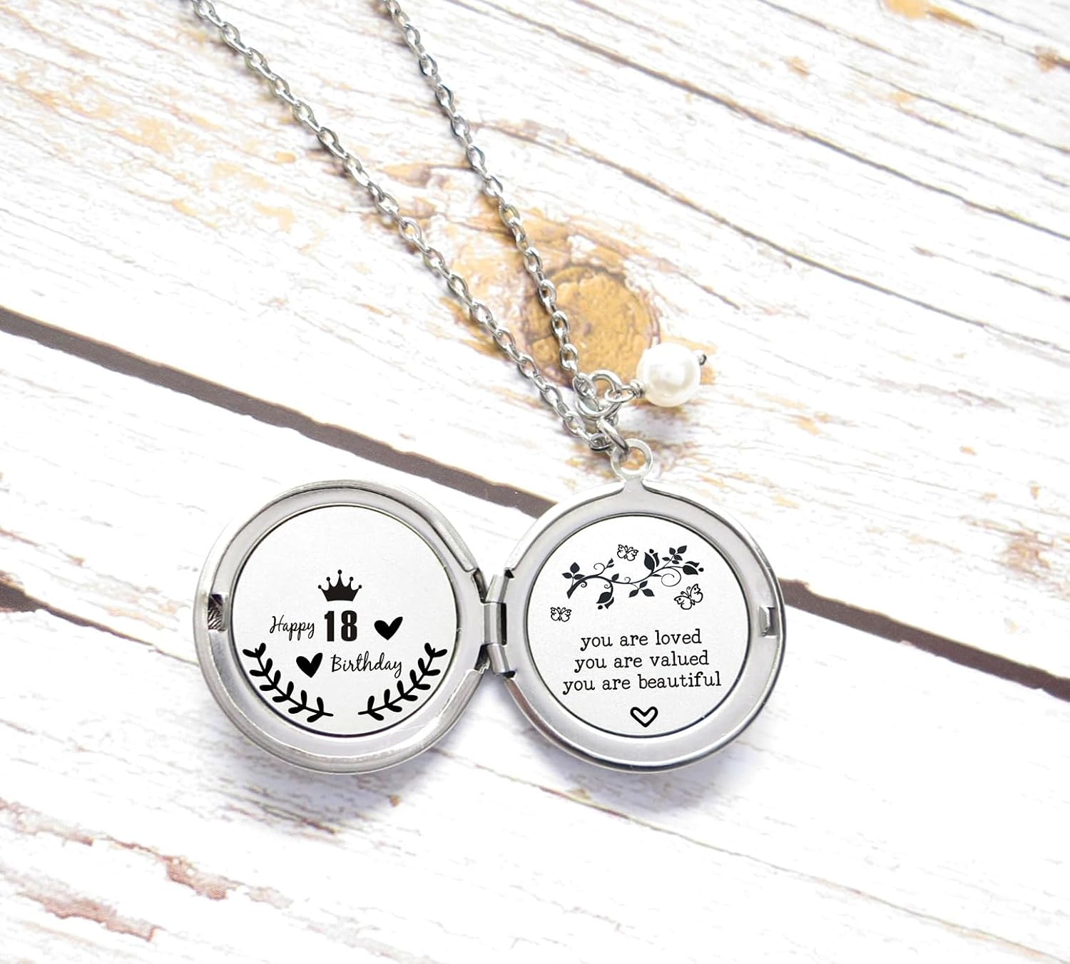 18th Birthday Gifts for Women Friend Daughter Hidden Message Locket Necklace 18 Year Old Birthday Gift for Her