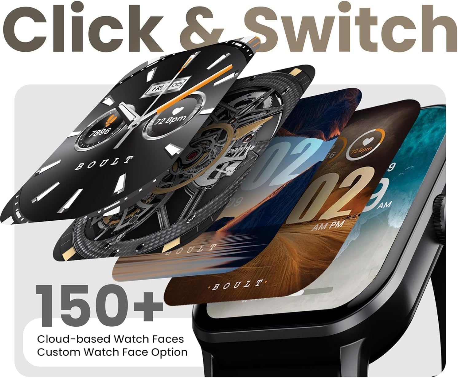 Smartwatch with Call & Text Notifications, Fitness Tracker with Heart Rate, Sleep Monitor, Step Counter, Weather Display, Voice Assistant, and Sports Modes – Compatible with iOS & Android Phones