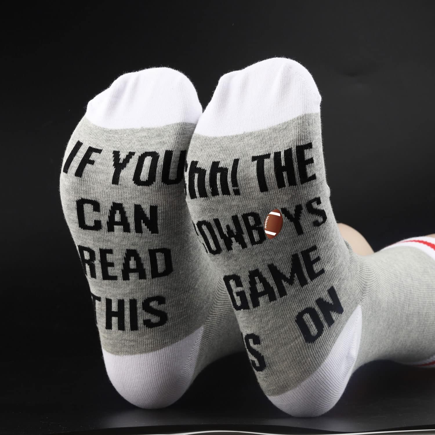 GJTIM 2 Pairs American Football Gift Socks Soccer Fans Gift Funny Birthday Present Novelty Football Socks - Image 6