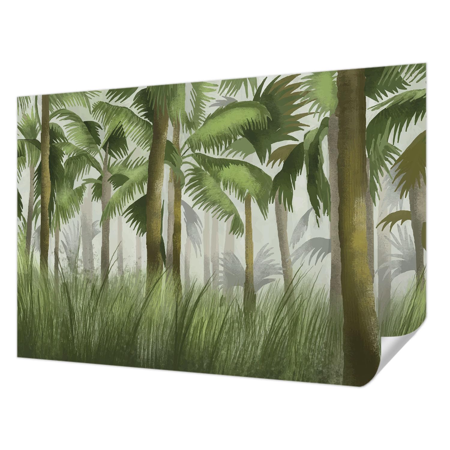 Papel tapiz adhesivo de bosque tropical 152x104 cm para pared de dormitorio