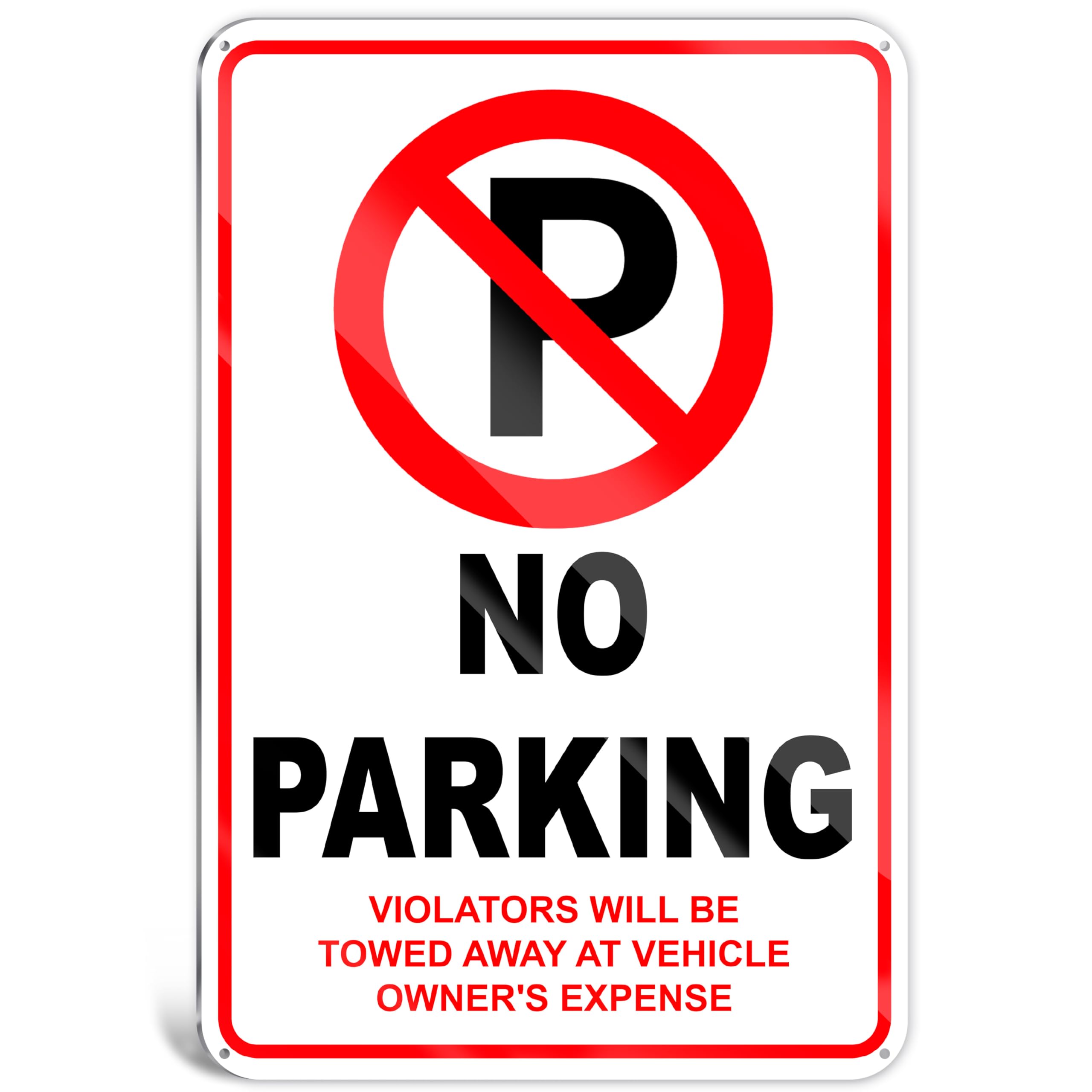 No Parking Private Property Warning Sign, Outdoor & Indoor, 12x8 inch