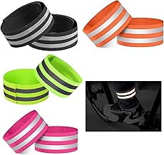 12 x Bike Pants Clips for Cycling Trousers Protector with Reflective Strips Reflective Tape Elastic with Closure i for Cycling, Jogging