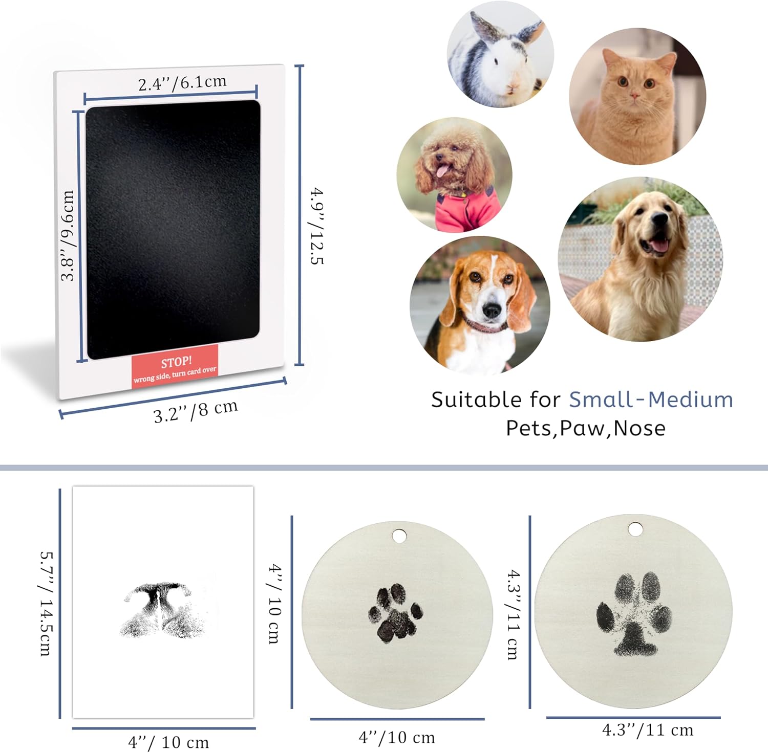 Inkless Pet Paw Print Kit,Dog Nose Print Kit,Ink Paw Print Ornament for Dogs Cats,Clean Touch Ink Pad,Mess Free,Pawprints Memorial Keepsakes,Pets Paw Print Impression Kit-4 Pack - Image 6