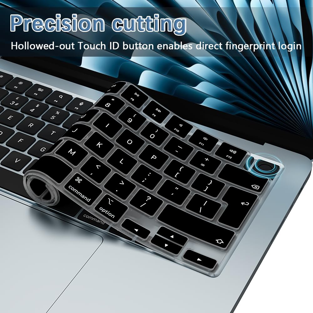 Tastatur Schutz Tastaturschutz aus Silikon für MacBook Neo13 A18/Air 13,6/15 Zoll M5 M4 M3 M2 Chip 2026-2022 Modell A3449 A3448 A3241 A3240 UK/EU Layout Laptop Tastaturhülle Zubehör