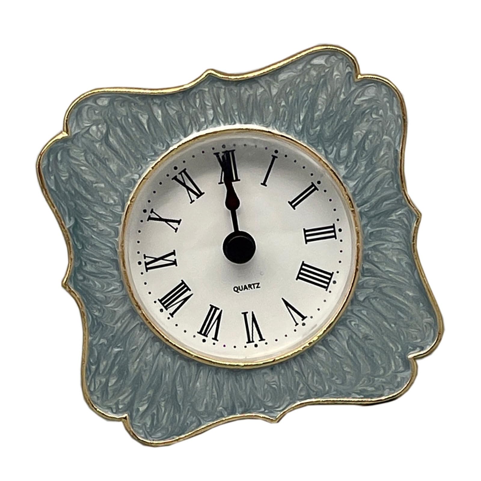HDOYTXXM Color Metal Clock Quiet Floral Desk in Color, Vintage Elegant Clocks for Home or Decoration Bedroom