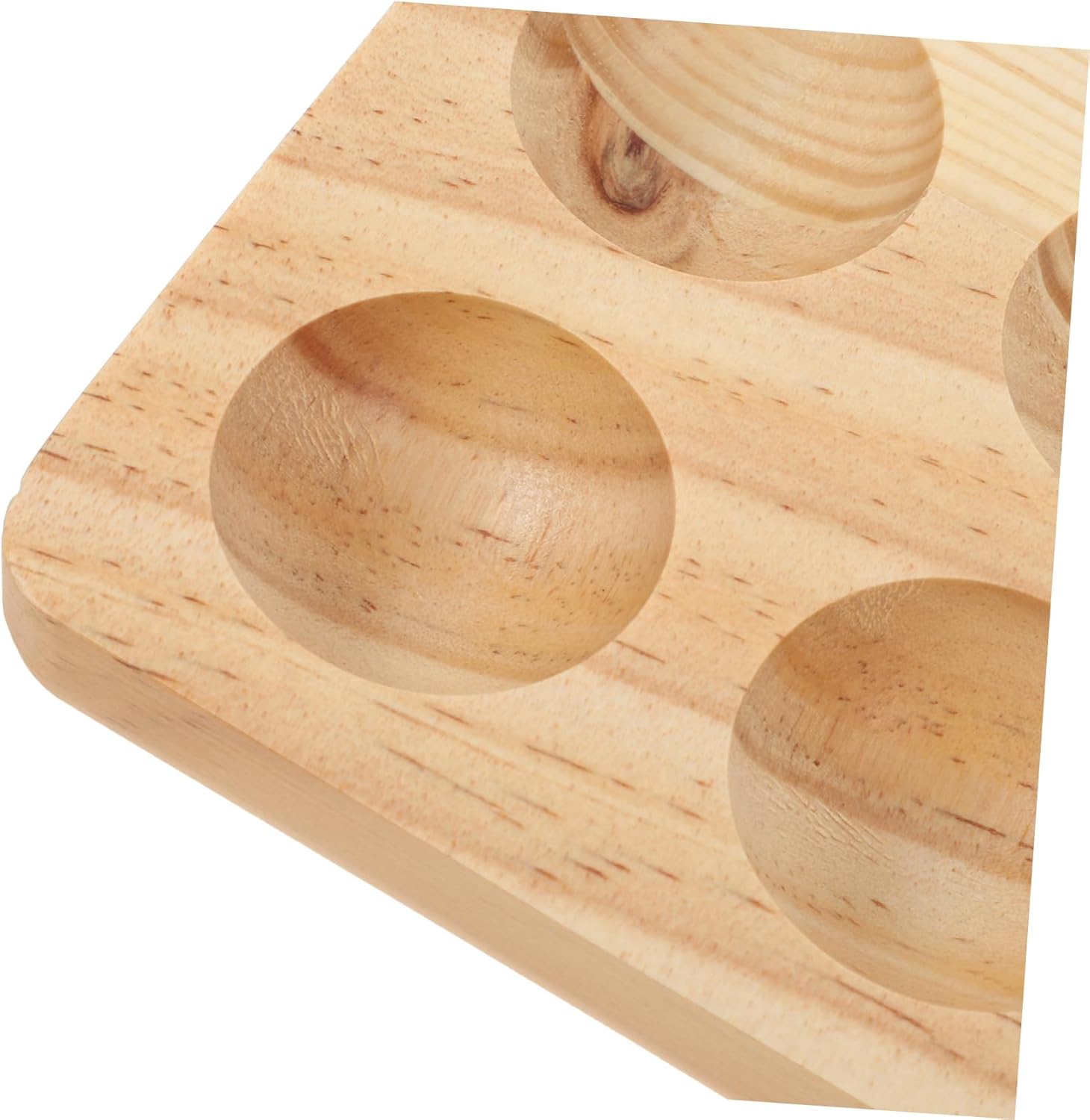 12holes Wooden Egg Tray Rustic Solid Wood Egg Storage Organizer for Kitchen Countertop Double Row Design for Fresh Display Easy to Clean Stable Nonslip Base