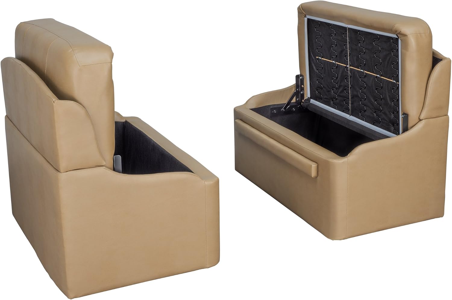RecPro Charles 36" RV Dinette Booth with Storage | Converts to Bed | RV Dining Room (2 Pack, Toffee)