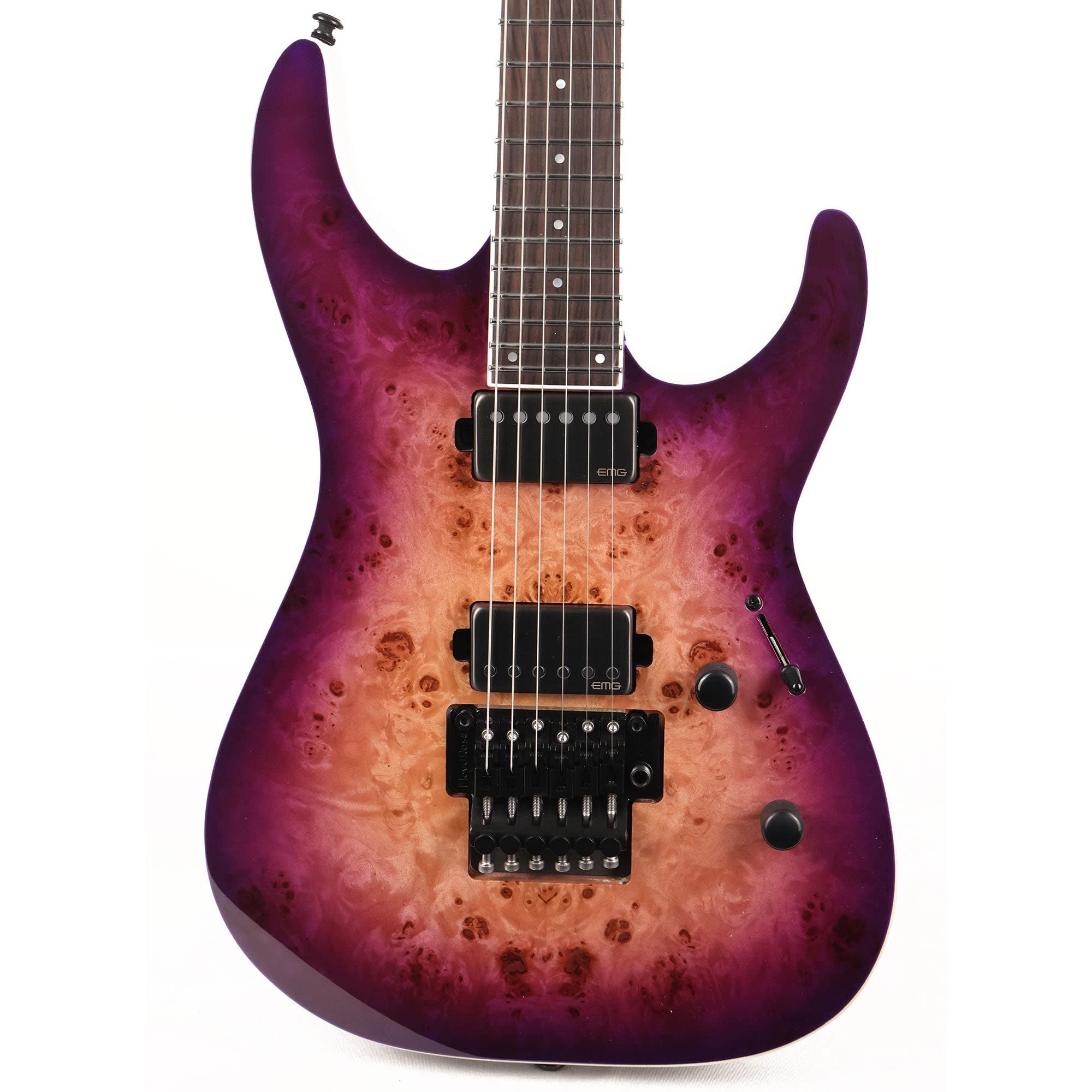 ESP 6 String LTD Deluxe M-1000 Electric Guitar, Purple Natural Burst, Right, (LM1000BPPRNB)