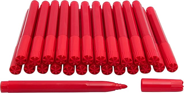 25 Red Bingo Felt Marker Pens Dabbers Colouring in Felts Craft
