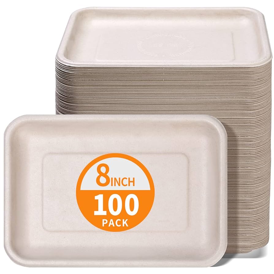 Amazon.com: Celel 100 Pack 8 Inch Rectangle Paper Plates