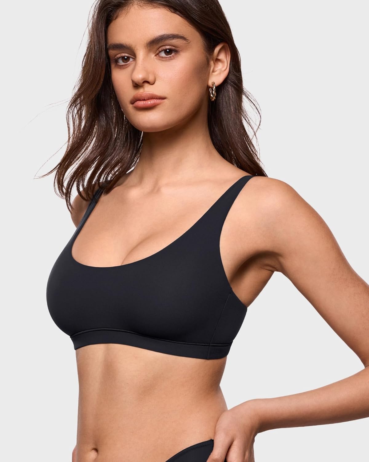 INLYRIC Women's Inbarely Soft Scoop Neck Bralette - Spaghetti Strap No Padding Unlined No Underwire Comfortable Sleep Bra - Image 4