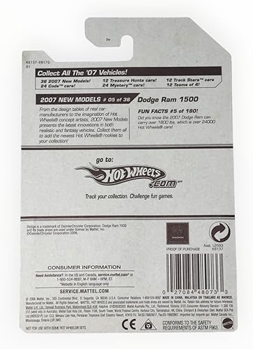 Miniatura 2 de Hot Wheels 2007 Nuevos modelos #5 Dodge Ram Red 1500 #2007-5 Coche coleccionista coleccionable