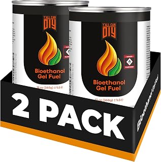 Gel Fuel Cans | Clean Burning & Smokeless Bioethanol Gel Fuel Long-Lasting Burn, Indoor & Outdoor Use (2 Pack, 13oz/368g)