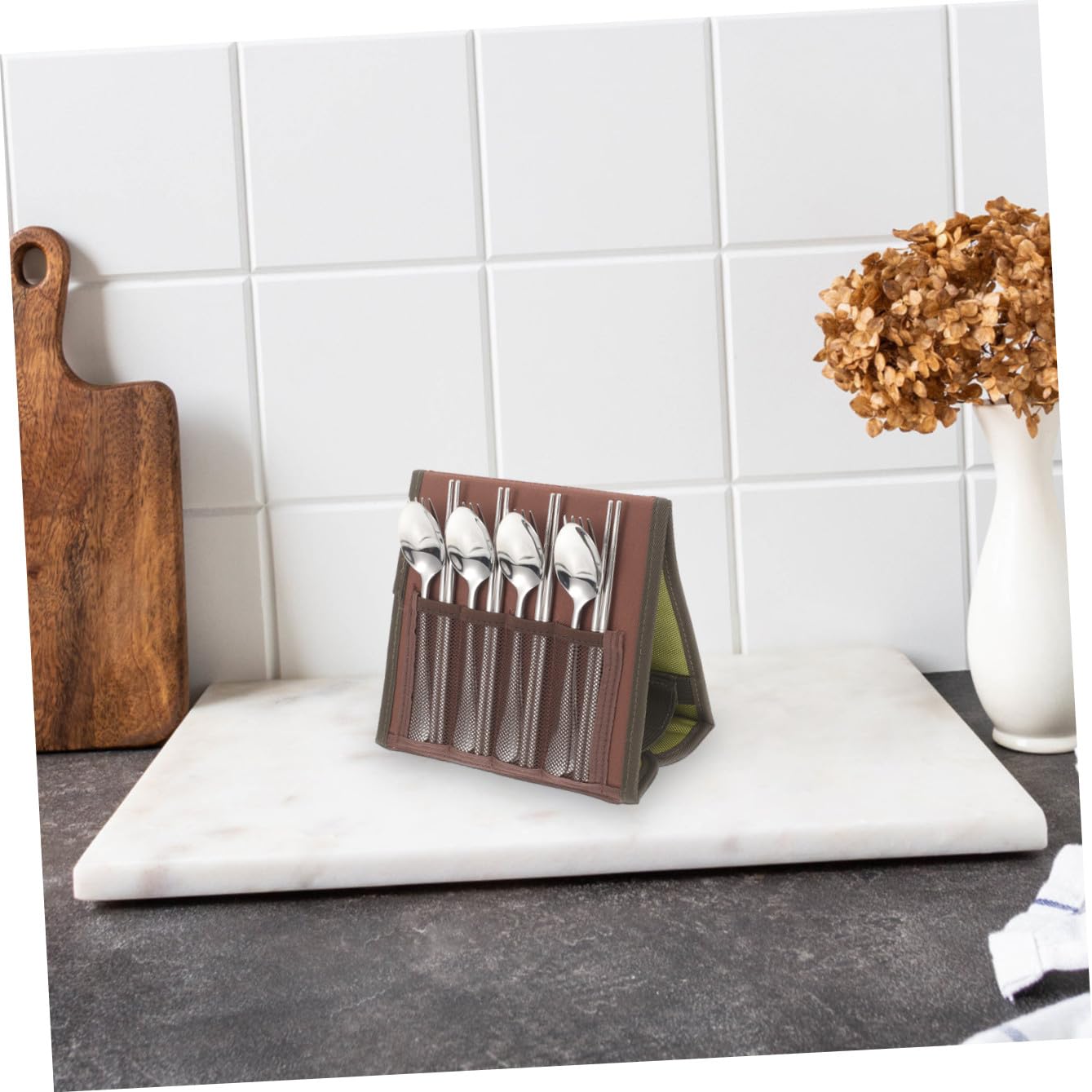 Ensemble de Couverts de Camping Cuillère Baguettes Fourchette Assiette en Acier Inoxydable Légères et Corrosion-free pour Barbecue et Pique Couleur Aléatoire