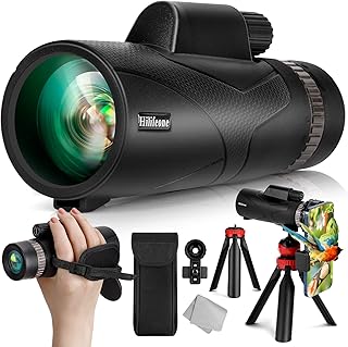 12x55 HD Monoculars for Adults High Powered, Monocular Telescope for Smartphone, BAK4 Prism and FMC Lens, Monoculars Night Vision for Traveling, Wildlife, Bird Watching, Camping, Hiking