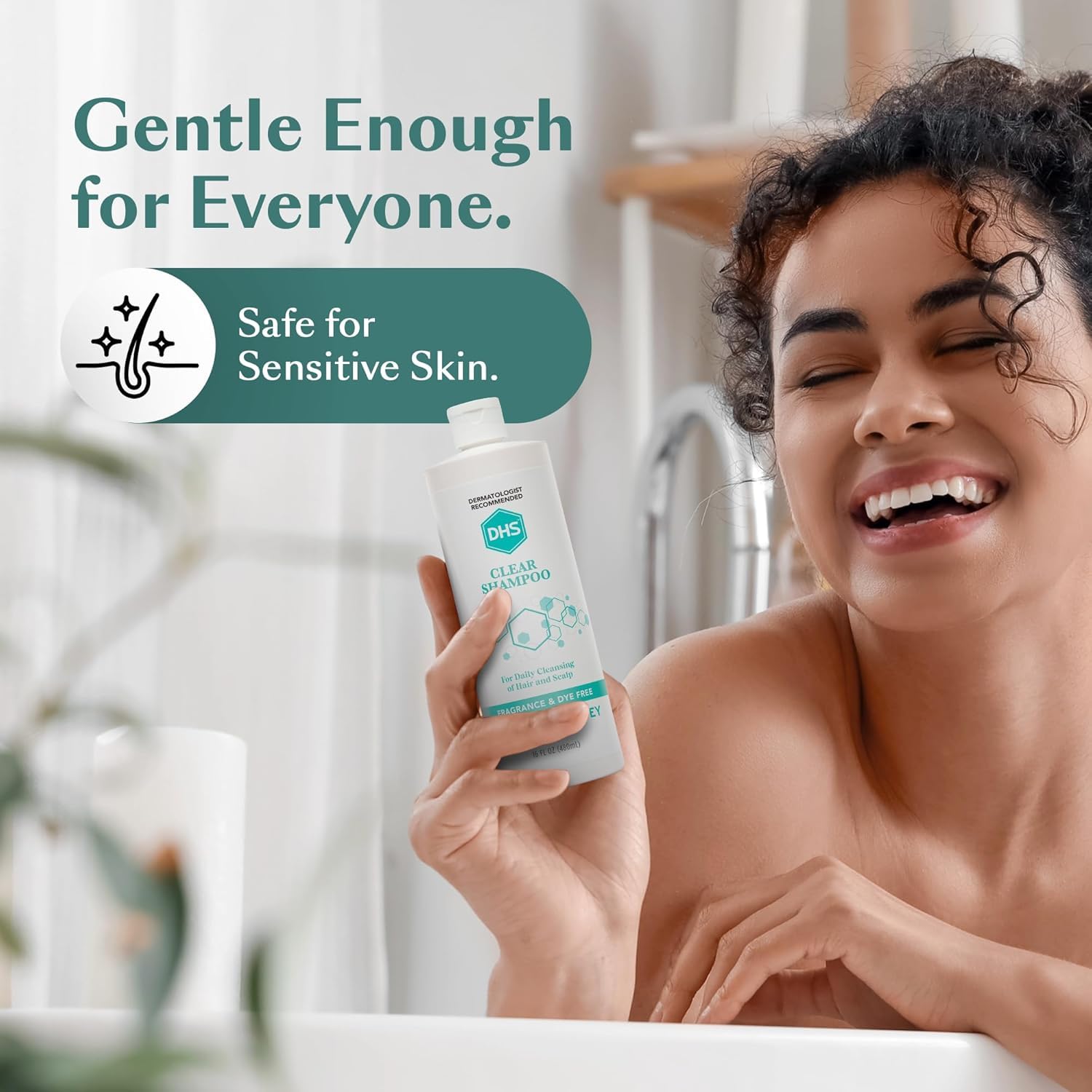 Dhs Clear Hair Shampoo For Daily Cleaning Of Hair And Scalp, Fragrance Free - 16 Oz (Pack Of 4)