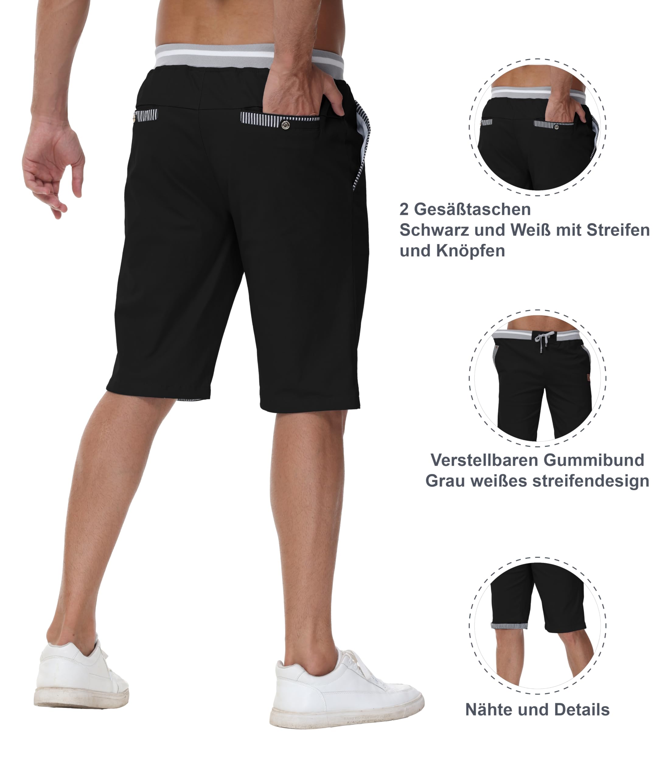 Djtnzdm Bermuda Cargo Estivi Pantaloncini Bermuda Uomo Cotone Lavoro Casual Sportivi Pantaloni Corti Golf Shorts Uomo