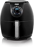 Princess XXL Heißluftfritteuse mit 5,2L, Digitales Touchscreen, 7 Programme, Ohne ÖL, 1700 W, Aerofryer 182050, Schwarz