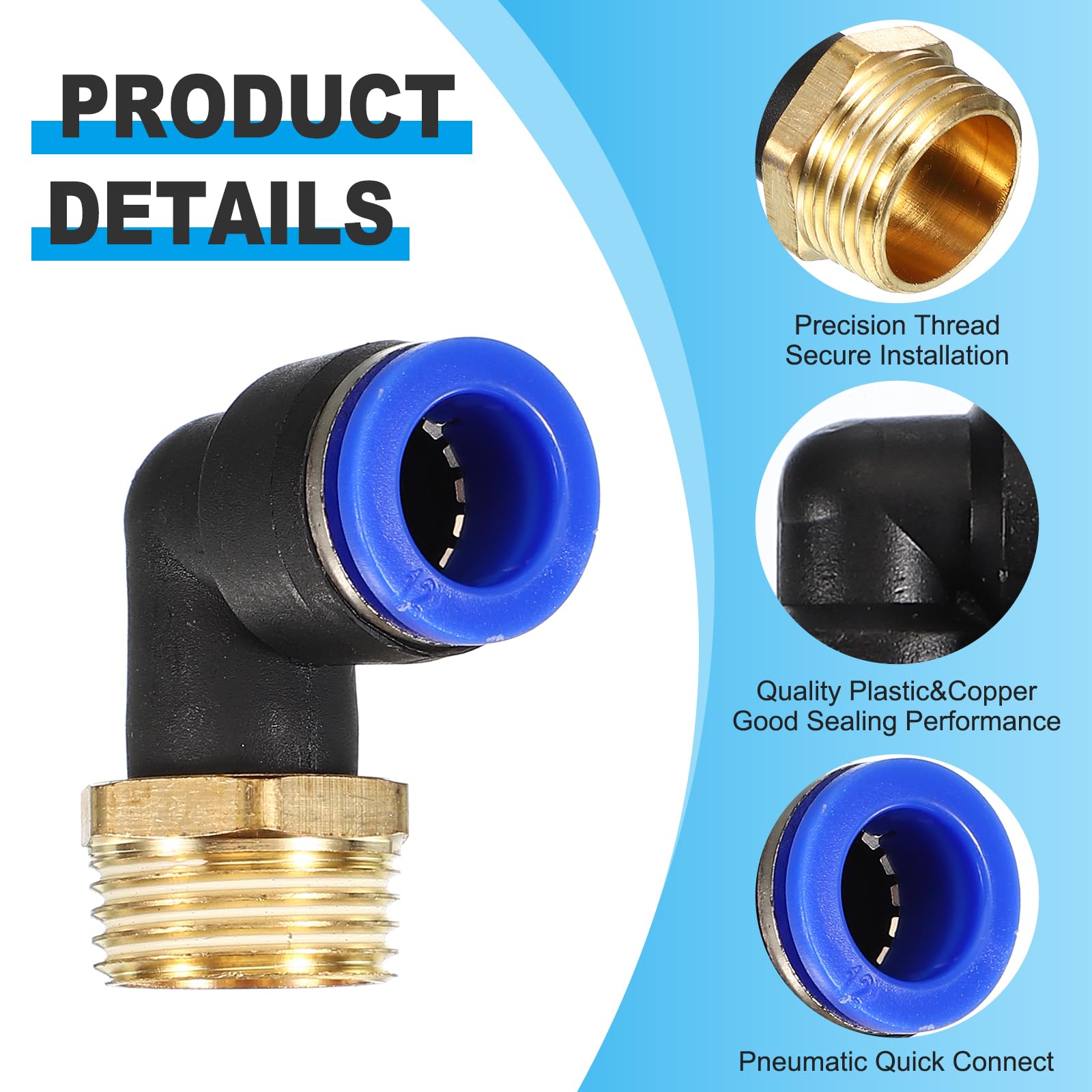 Pneumatik Steckverschraubung Winkel 90° 1/8 auf 6mm 5 Stück Push In Pneumatik Steckverschraubung Winkel 90° 1/8 auf 6mm 5 Stück Push In