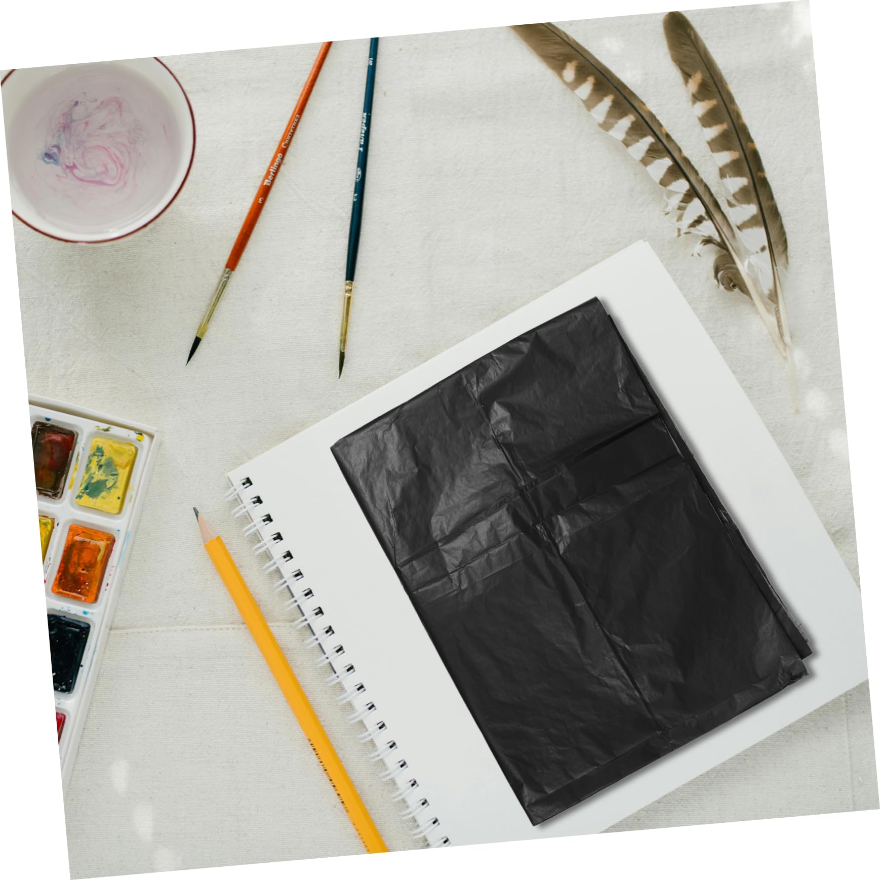 Lurrose Papier de Transfert Noir 51,6 Cm pour Dessin et Calque, Papier Carbone et Facile à Utiliser pour Traçage et Projets Artistiques