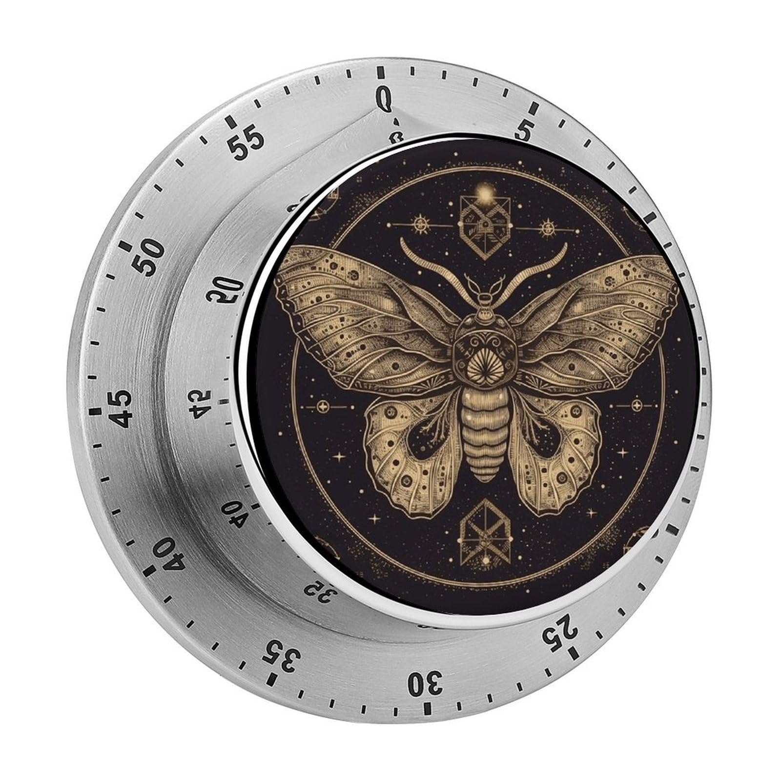 Moth Visual Timer Cute Desk Timers No Batteries Required Magnetic Indoor Countdown Timers Loud Alarm Exquisite Manual Time Timer Clock for Gift