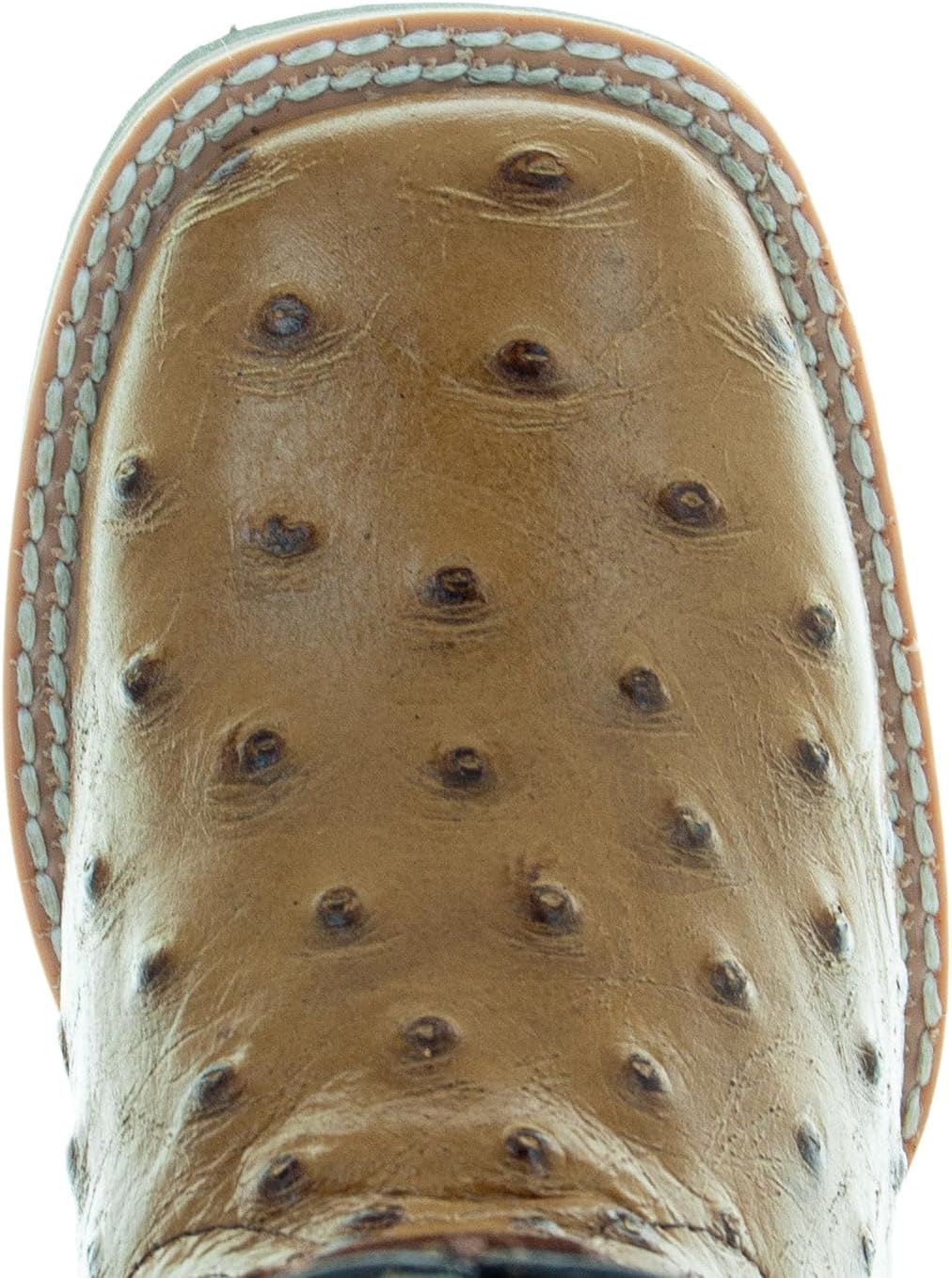 Soto Boots Kids Broad Square Toe Ostrich Print Cwoboy Boots K4007