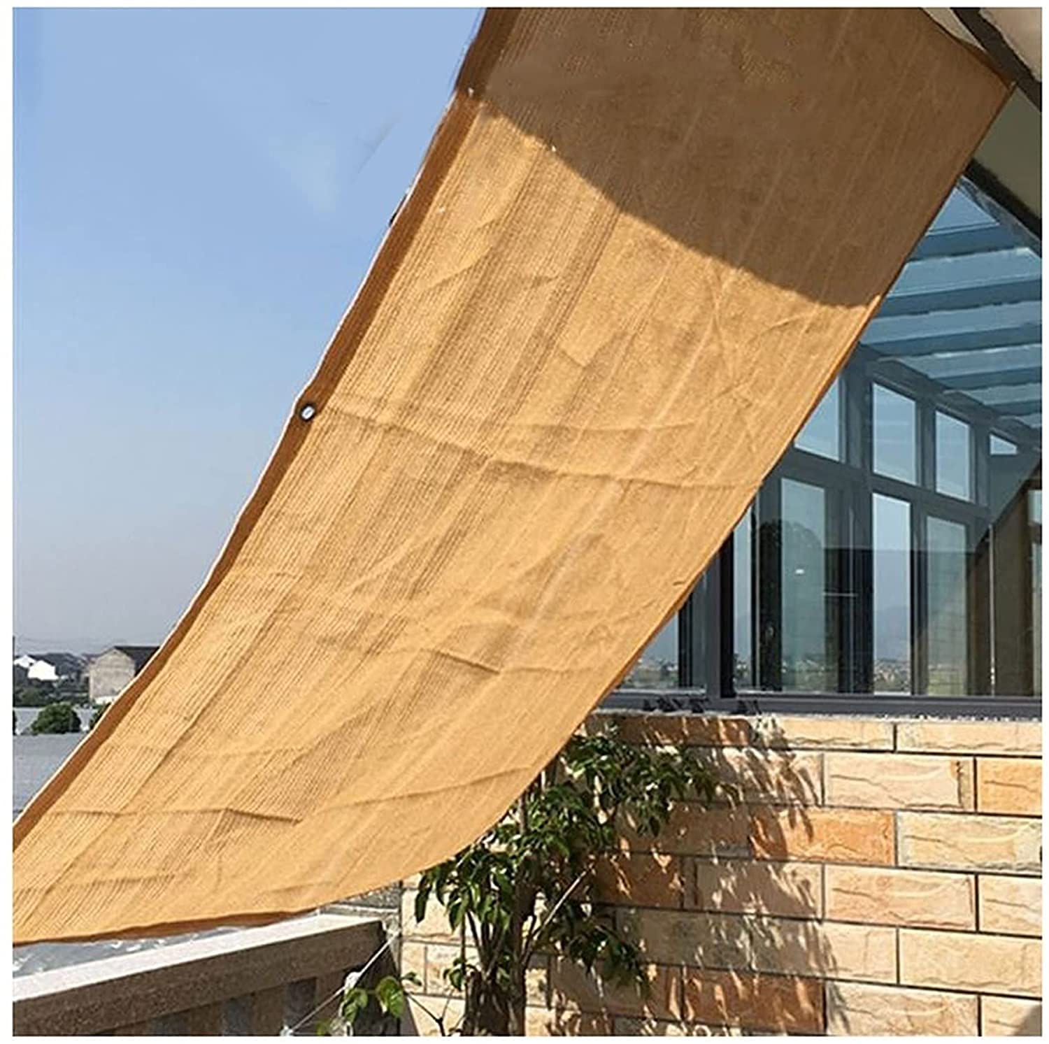 Voile d'ombrage pour tonnelle rectangulaire 3x4 de jardin sable
