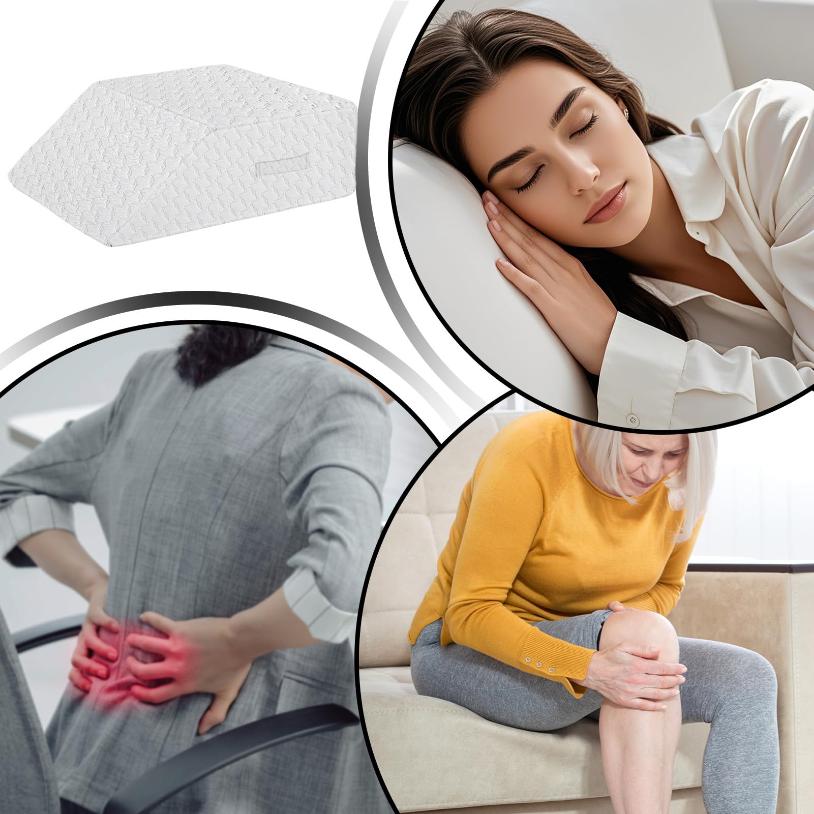 Generico Cuscino per Gambe a Rullo Cuscino a per Appoggio Gambe | Supporto Ergonomico Antiscivolo per Caviglie Relax Lettura Sonnellino in Camera Ufficio Casa Divano