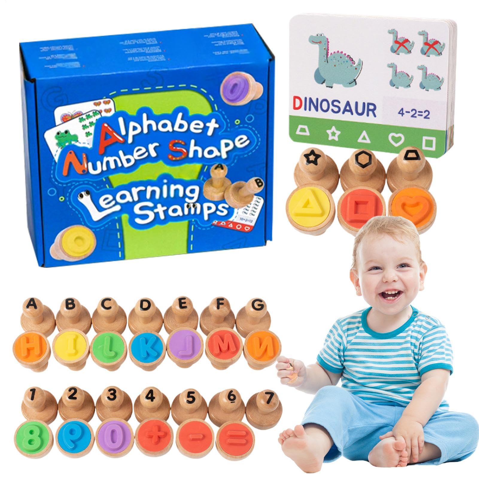 Stampers per lettere per bambini, numero alfabetico Numero Stamp Flashcard | Giochi di matematica portatile giocattolo educativo per bambini per bambini