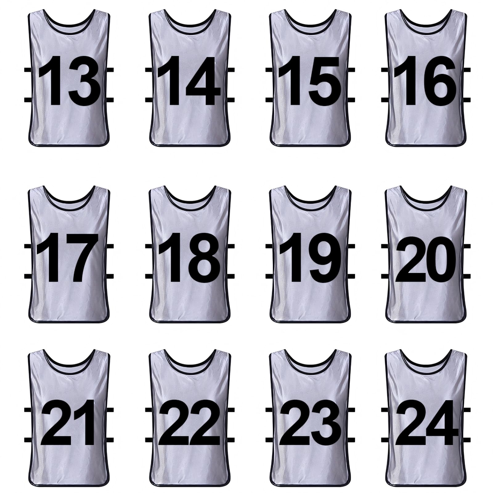TopTie 12er-Set Trainingswesten Sport Trikot Leibchen Markierungshemd für Fußball, Basketballtraining Mummer1-12