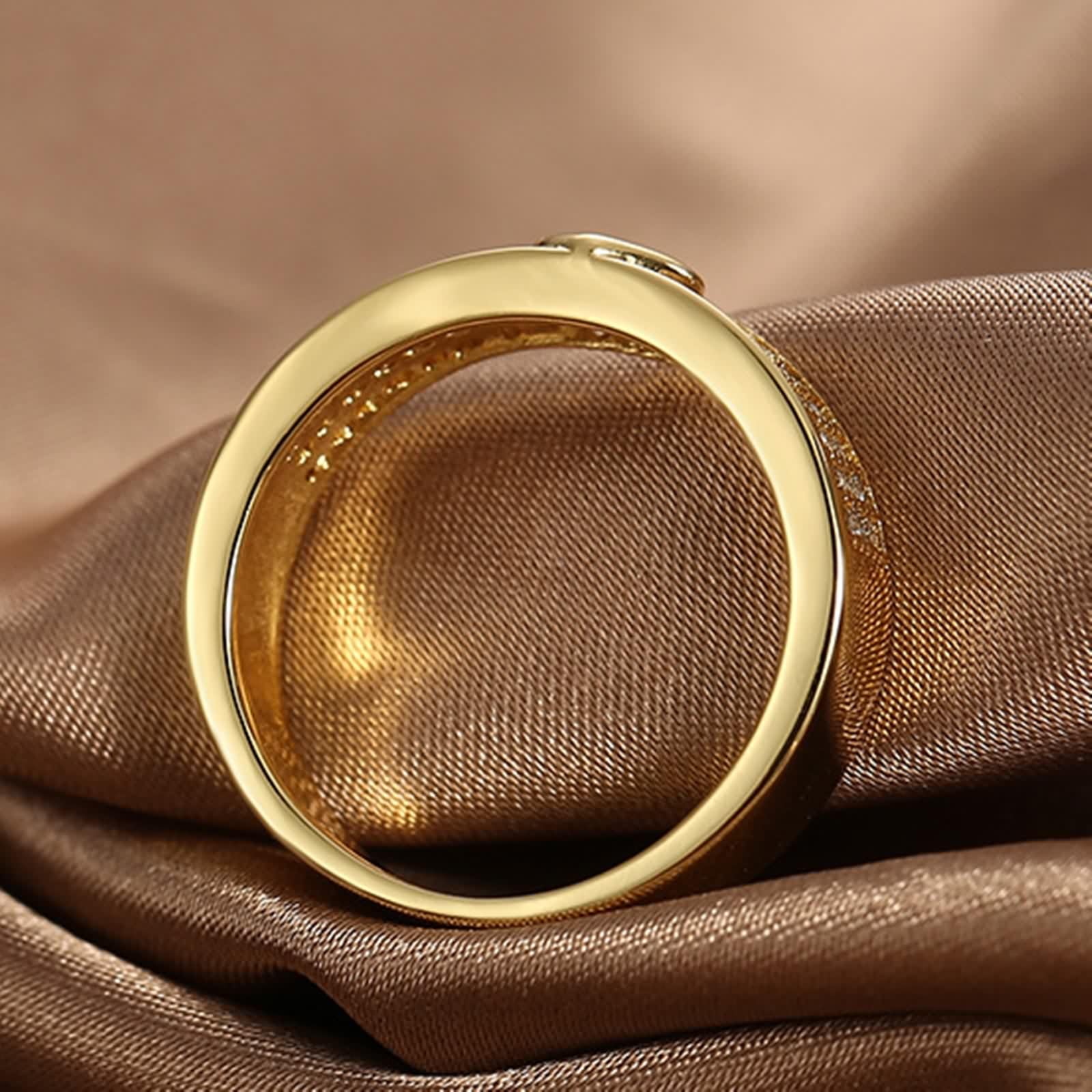 Anillos de oro de 18 quilates para mujer, corazón de boda, talla 1