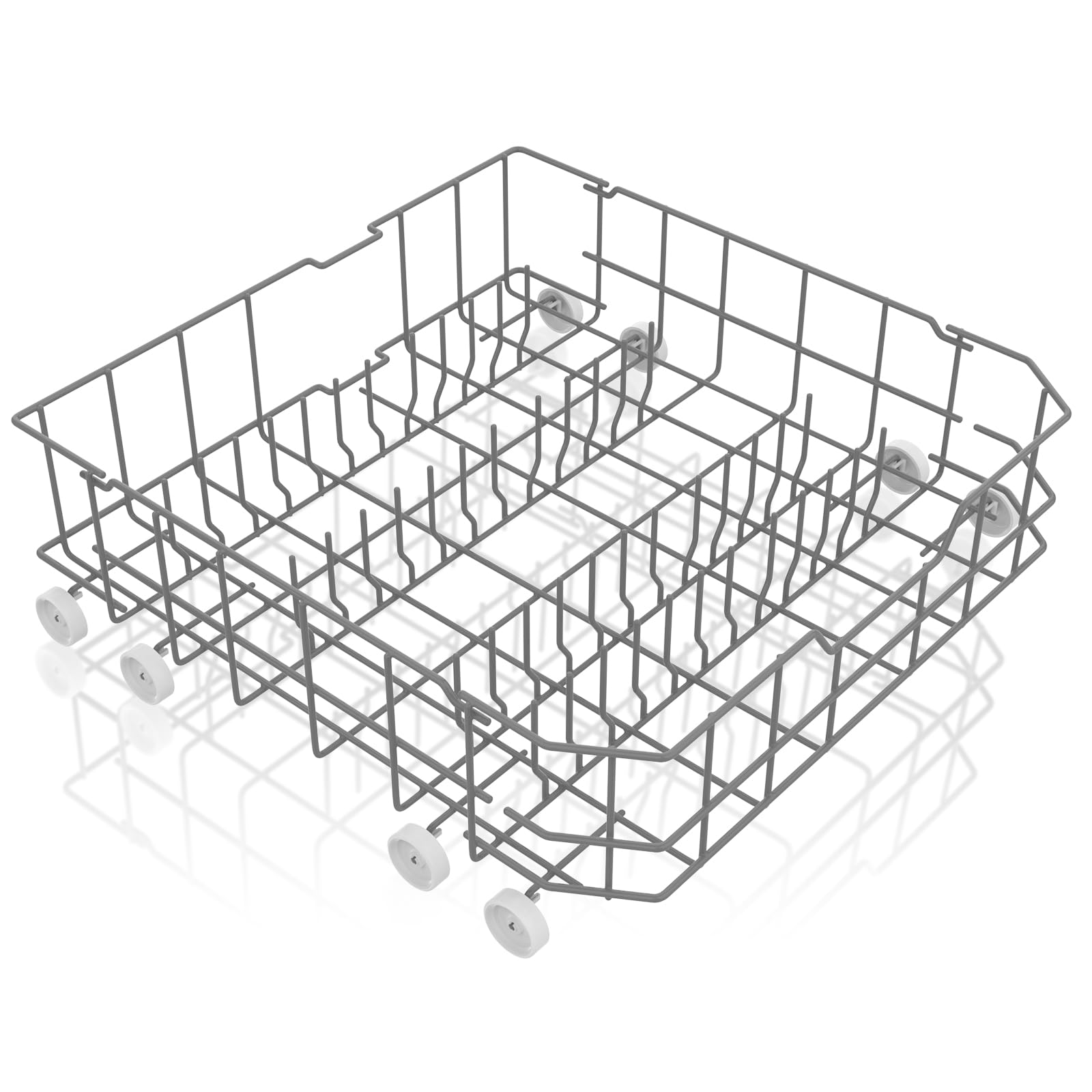 UPGRADED WD28X10384 Lower Rack Compatible with GE Dishwasher Rack Parts,WD28X10384 WD28X10165 WD28X10309 WD28X10166 GLD4560V00SS GLD4500N10BB GE Dishwasher Bottom Rack Replacement Parts with Wheels