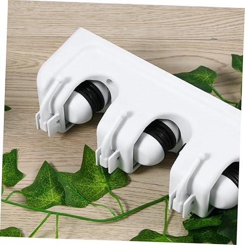 Miniatura 2 de HEMOTON Soporte de escoba para montaje en pared, estante de almacenamiento, fregona, clip para paraguas 5 bolas, 6 ganchos para garaje