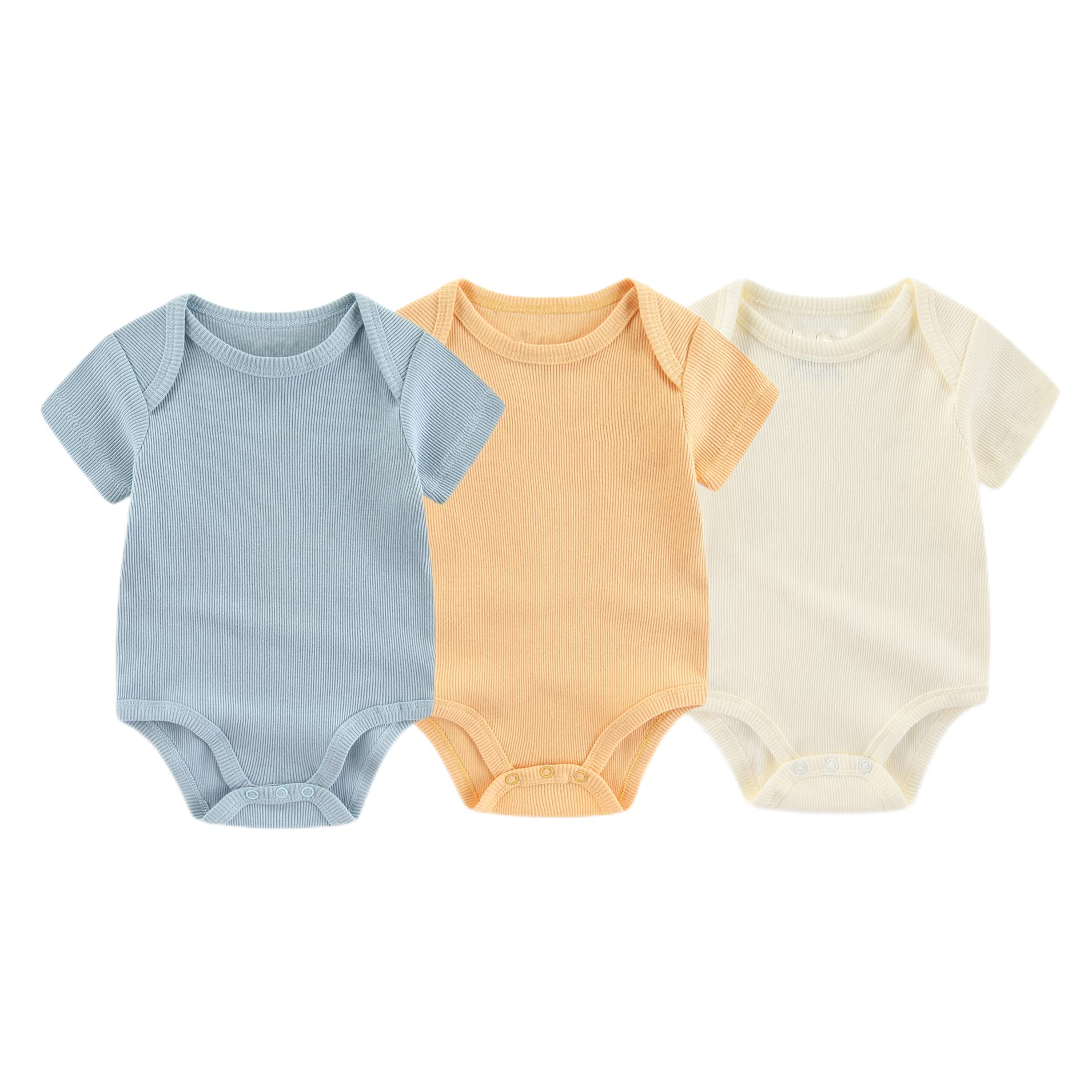 Chamie Newborn Baby Onesies 3-Pack Short Sleeve Bodysuit Baby Clothes for Boys and Girls