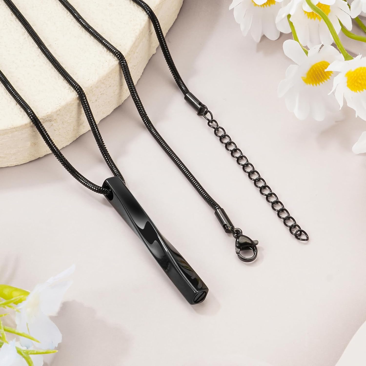 SOITIS Urn Necklaces for Ashes Cremation Jewelry Twist Necklace for Ashes Stainless Steel Urn Pendant for Women Men Jewelry for Ash Memorial Keepsake - Image 3
