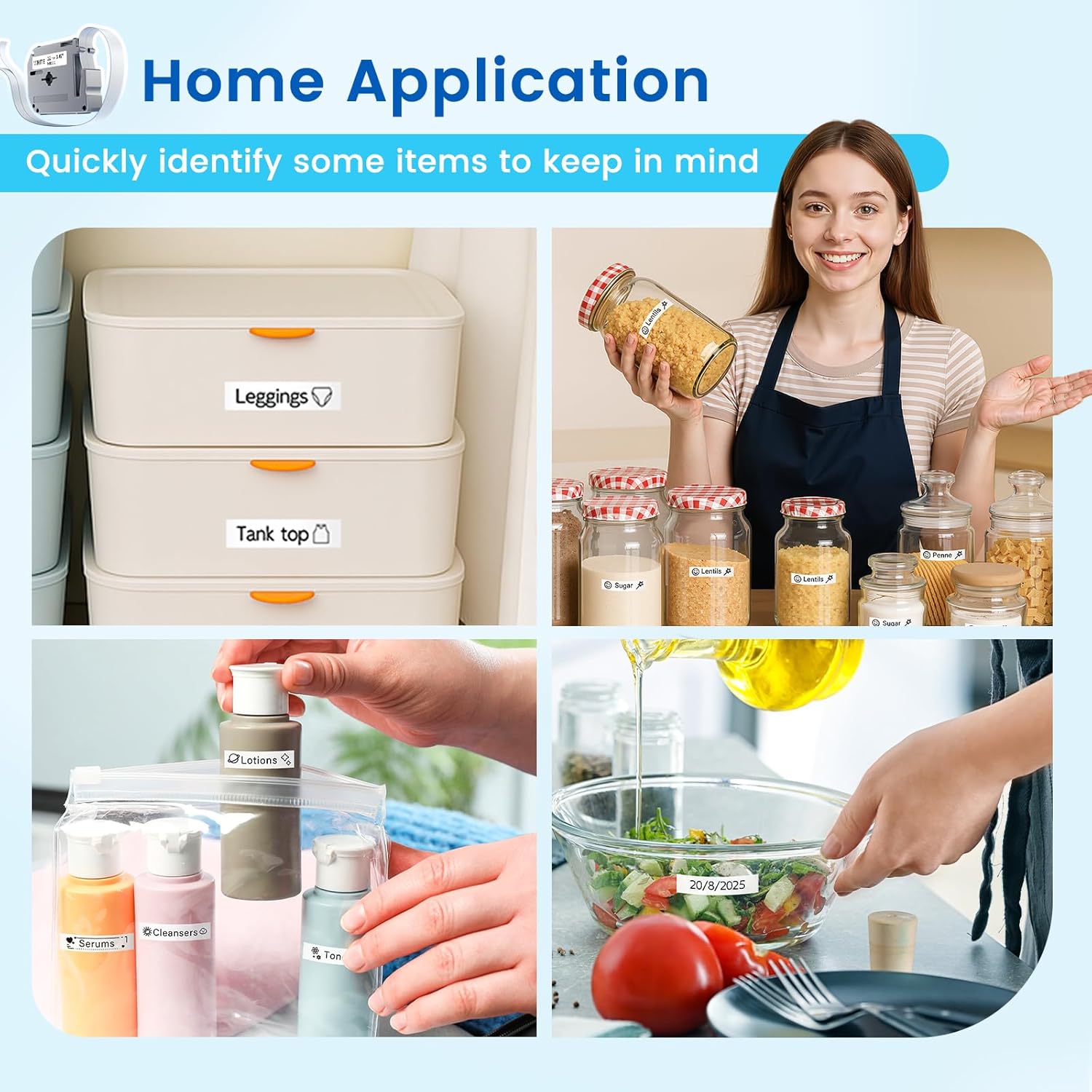 Labelife M-K231 PTM95 Label Tape Replace for Brother M Tape P Touch M-K231S M231 MK231 M-231 12mm 0.47 Inch for Brother PTouch PT-M95 PT-65 PT-80 PT-70 PT-45 PT-90 Label Makers, Black on White, 4 Pack - Image 5