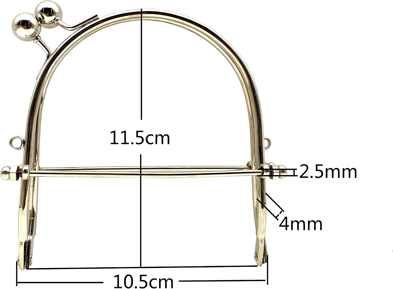 3dancraftit Iron Wire Kiss Clasp Lock Purse Handle Pouch Bag Clutch Frame for Purse Bag Making 4" x 4 1/2" / 10.5cm x 11.5cm Nickel K97