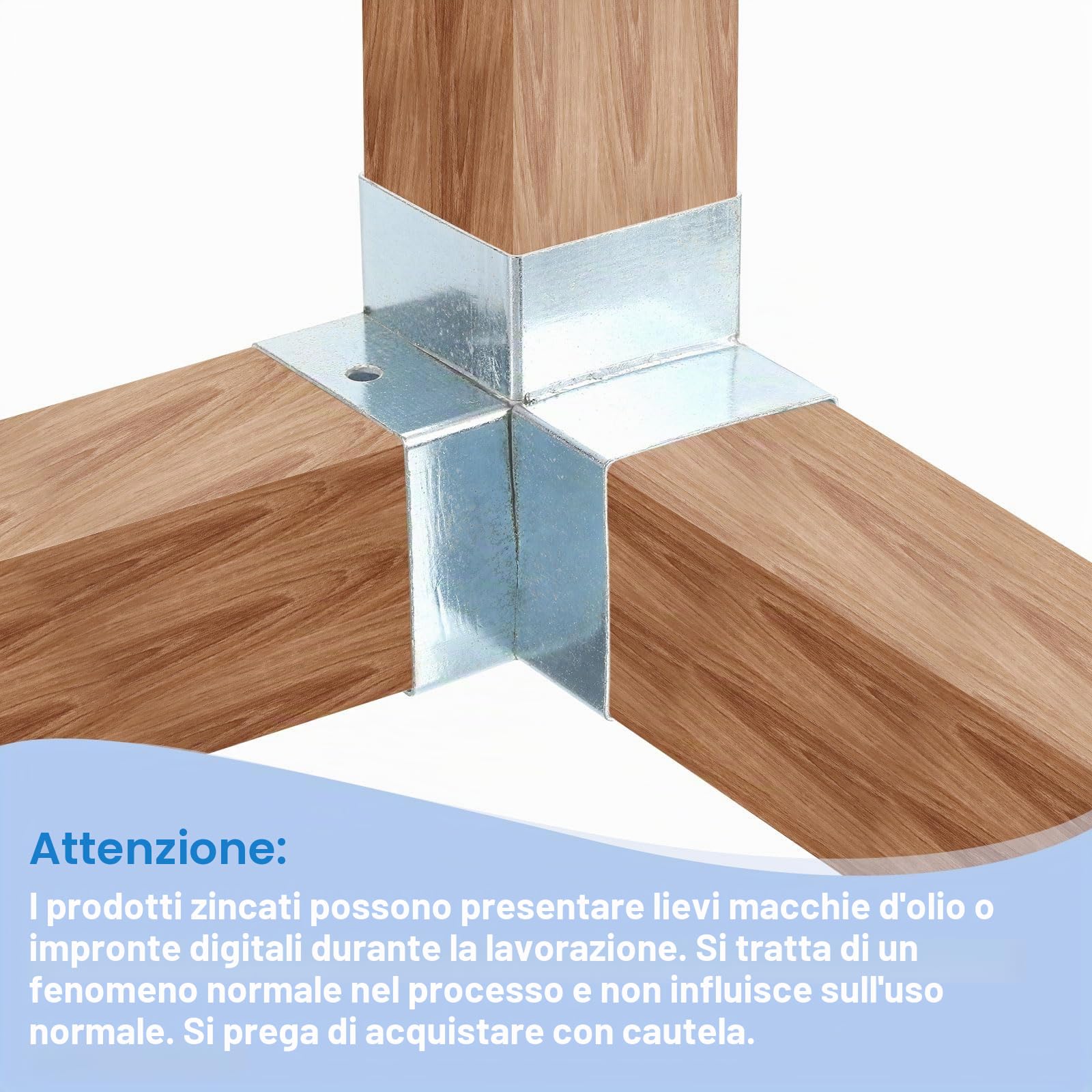 sourcing map Kit di staffe per gazebo a 3 vie, staffa angolare ad angolo retto per la lavorazione del legno, kit fai da te per base per pali da 4,1 x 4,1 cm, per esterni, patio, gazebo, capanne di