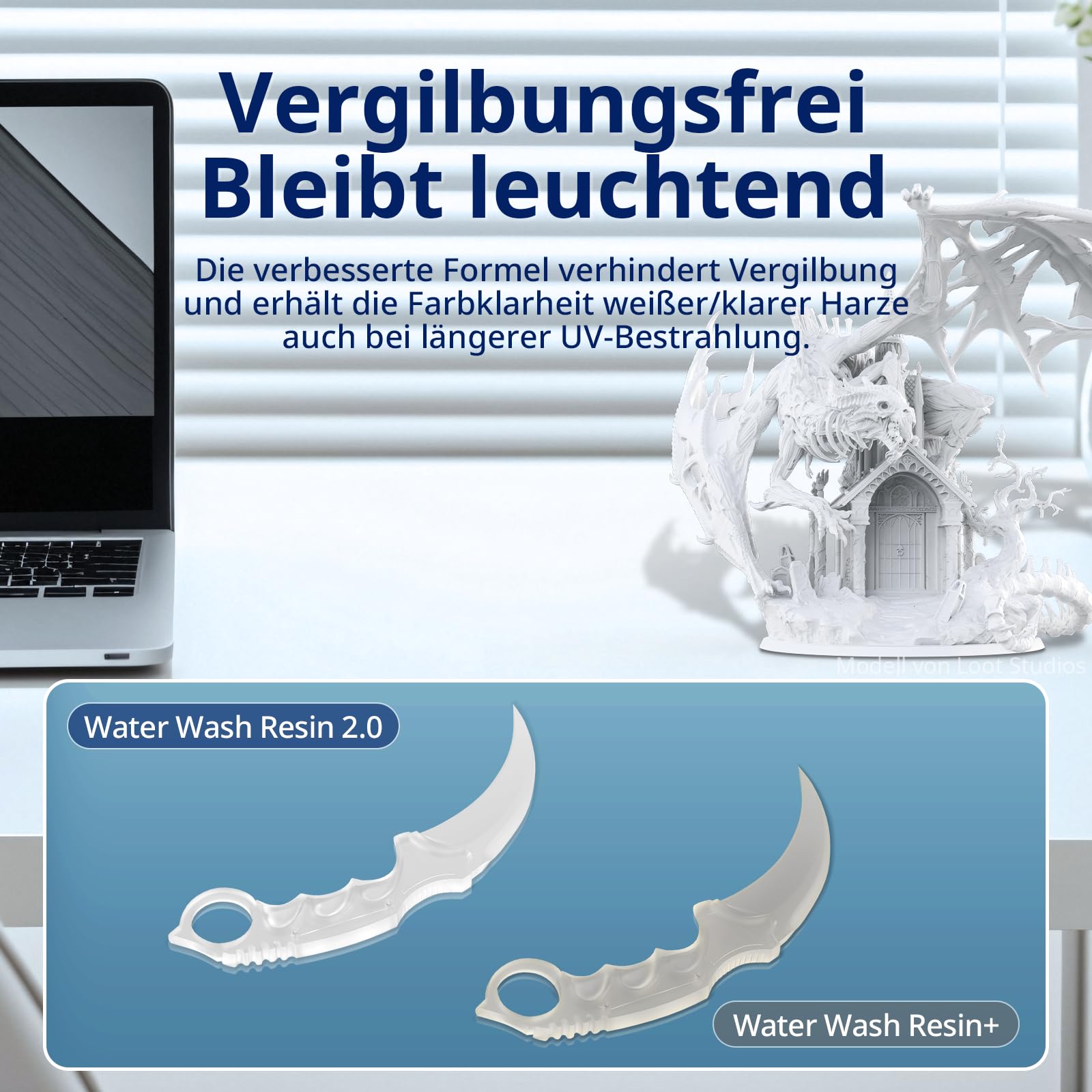 ANYCUBIC Wasser Abwaschbar Resin 2.0, żywica 3D Drucker zmywalna wodą, Przeciw żółknięciu, żywica UV 405nm Standardowy fotopolimer Harz Geringer Geruch für alle LCD 3D Drucker, szary 1000g
