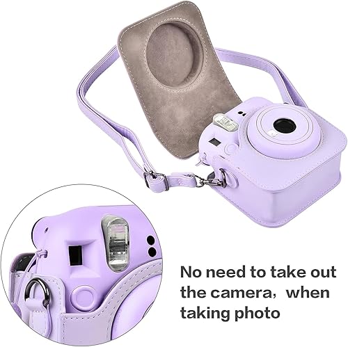Miniatura 5 de SAIKA Funda protectora y portátil compatible con Fujifilm para cámara instantánea Instax Mini 12 con bolsillo para accesorios y correa ajustable,