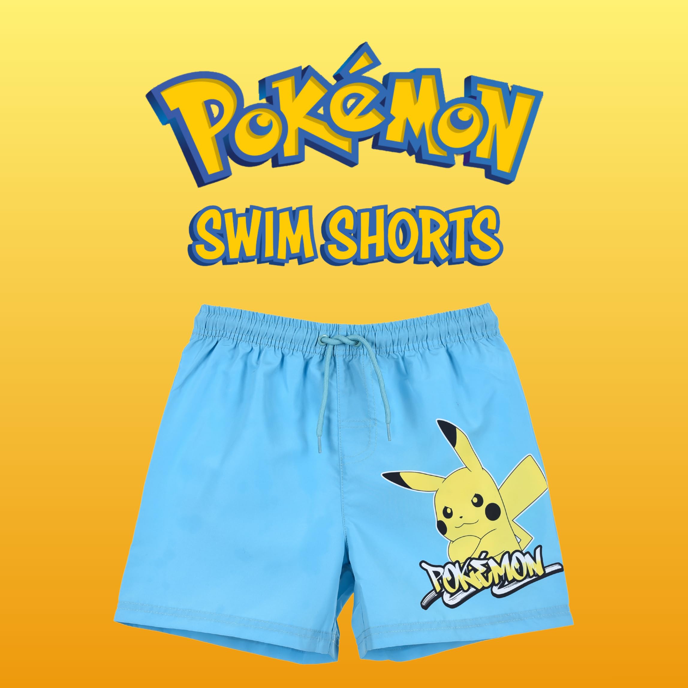 Pokémon Bermuda per Ragazzi, Pantaloncini da Bagno Pikachu, Costumi da Bagno per Bambino, Taglie 6 a 12 Anni