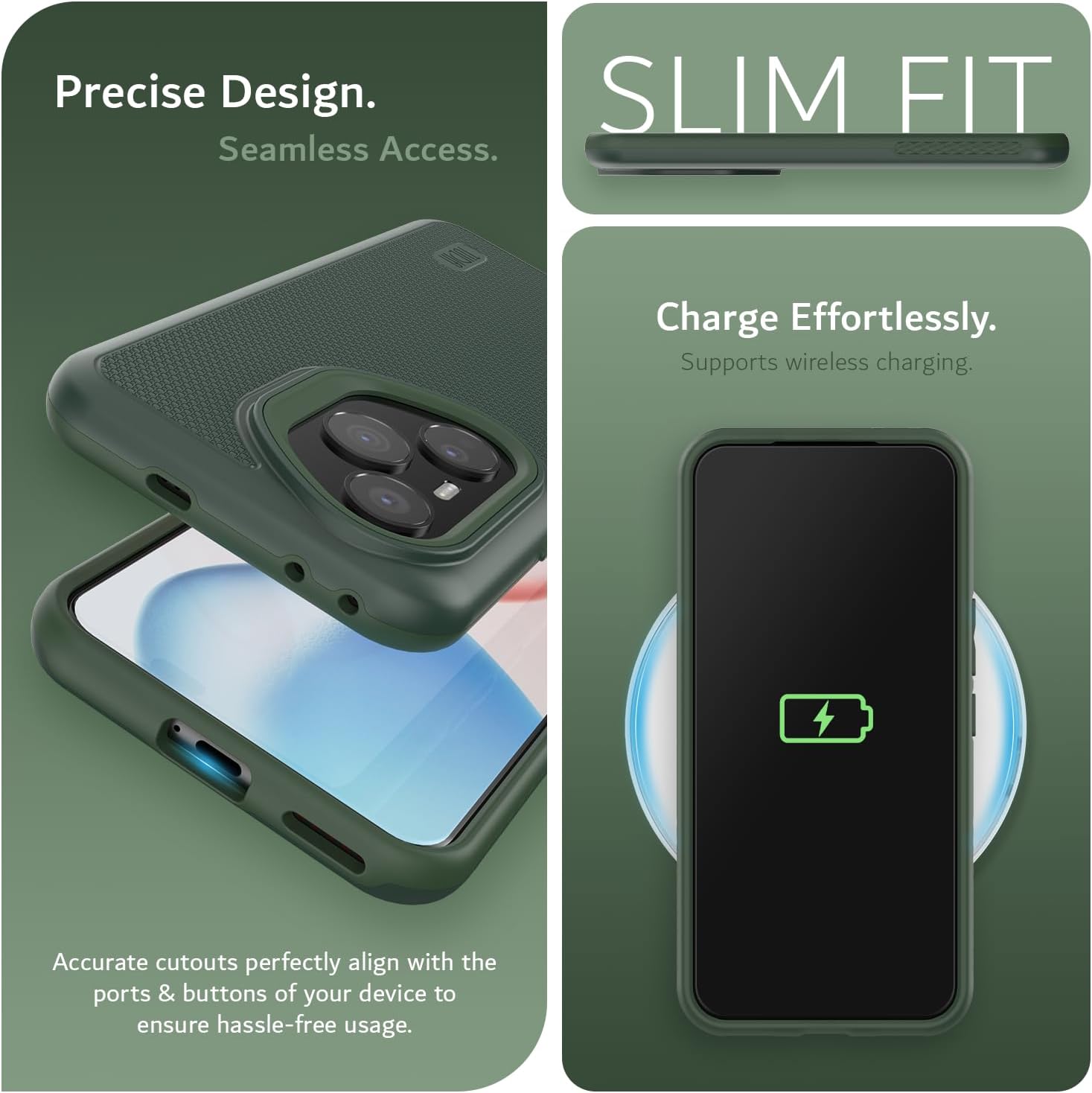 TUDIA DualShield Grip Designed for Honor 400 Pro Case 5G (2025), [MergeGrip] Military Grade Dual Layer Shockproof Slim Tough Heavy Duty Protective Phone Cases Cover (Pine Green, Basic)